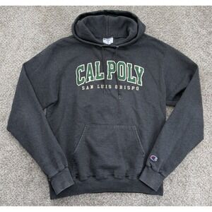 Cal Poly San Luis Obispo Champion Eco Fleece Hoodie Size M Gray Raised Lettering